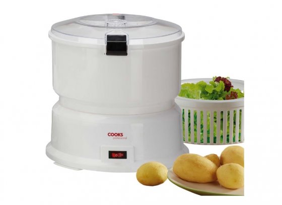 Aparat de curatat cartofi si functie pentru salata Cooks Profesional G0929, Capacitate 1 Kg Cartofi, Timp de curatare 4 min, Alb