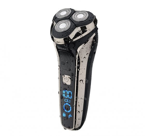 Aparat de Ras Electric fara Fir HAEGER G-MAN ULTRA, Autonomie 90 Min, Utilizare Wet & Dry, 3 Lame cu Sistem Flotant, Afisaj LED, Waterproof