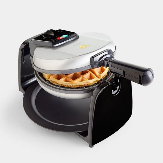 Aparat rotativ de facut waffles VonShef 2000114, putere 1000W, diametru placa 18cm