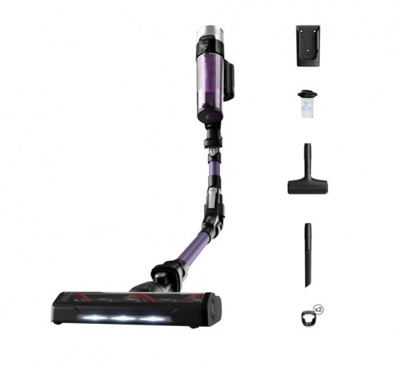 Aspirator vertical Rowenta X-Force Flex 9.60 Allergy RH2039WO, 200W, putere de aspirare 100 air watts, recipient praf 0.4 l, autonomie pana la 45 minute, perie cu iluminare LED, tub flexibil
