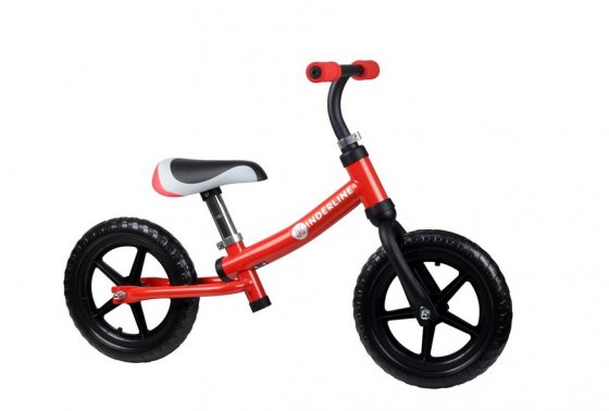 Bicicleta metalica de echilibru pentru copii, Kinderline, MBC-711.1RED, fara pedale, sa reglabila, culoare rosu 