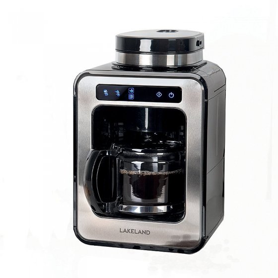 Cafetiera cu rasnita integrata Lakeland 61784, Putere 600 W, capacitate 600ml, 2 setari de tarie a cafelei, panou digital, functie de mntinere la cald