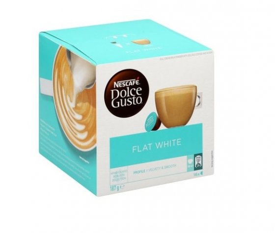 Capsule cafea NESCAFE Flat White, compatibile Dolce Gusto, 16 capsule, 16 bauturi
