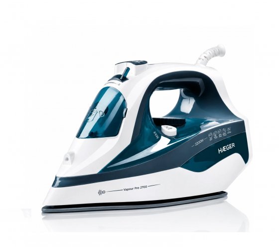 Fier de Calcat cu Abur si Talpa Ceramica HAEGER VAPOUR PRO, Putere 2700W, Jet Abur pana la 75g/min, Sistem anti-calcar, anti picurare si auto-curatare, Abur vertical, SI-270.013A