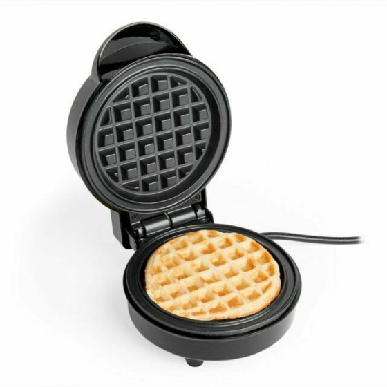 Mini aparat de facut waffles VonShef 2000221, placi anti-aderente, putere 600W,  temperatura maxima 155 grade, timp de gatire 4 min, butoane led