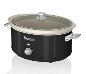 Oala electrica Slow cooker Swan SF17031BN, Retro, Capacitate 6.5 Litri, Vas ceramic,Putere 320W