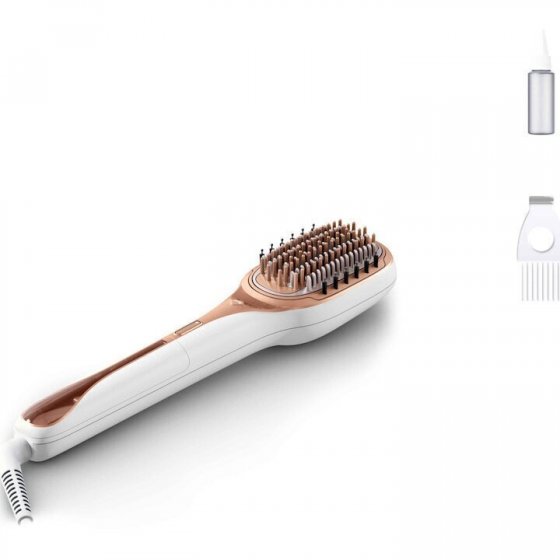 Perie de par reparatoare cu abur Rowenta Hair Therapist™ CF9920F0, 165 W, tehnologie Thermal Care, invelis Keratin, oprire automata, afisaj LED, alb