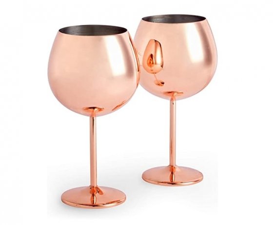 Set 2 pahare de cocktail cu picior Beautify 1000213, capacitate 685 ml, fabricate din otel inoxidabil rezistent, culoare rose gold