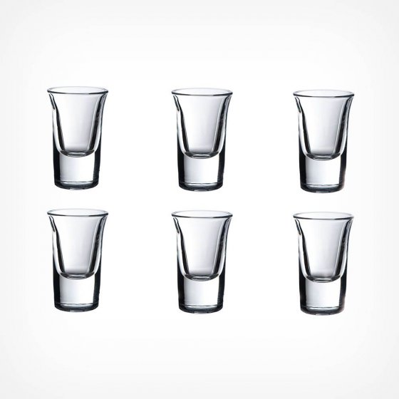 Set 6 pahare de shot din sticla VonShef 1000174, capacitate 25 ml, sigure de spalat in masina de spalat vase