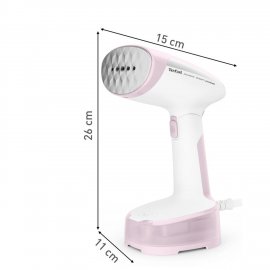 Aparat de calcat vertical pliabil ACCESS STEAM POCKET DT3050E1, 1300W, abur variabil 20 g/min, oprire automata, alb & roz