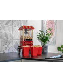 Aparat de Facut Popcorn Fara Ulei HAEGER POPPER, Functionare cu Aer Cald, Putere 1200 W, Preparare in doar 2-4 minute, Design retro