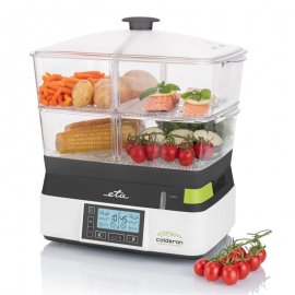 Aparat de gatit cu aburi ETA Calderon II 1134, Capacitate 11 L, Putere 1800 W, 6 programe automate, vase detasabile, afisaj LCD