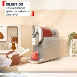 Aparat de inghetata Tefal Freezi IG803AE0, 200 W, 2 L, 5 programe , 16 preparate , Ultra Quiet, pt inghetata soft, slushi, sorbet si cocktailuri, set forme inghetata inclus