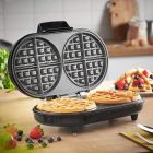 Aparat waffle VonShef Dual Round Waffle Maker 2013308, 2 Felii Mari Rotunde, 1200 W, Control Temperatura Automat