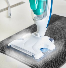 Aspirator cu Functie de Curatat cu Abur Rowenta Clean & Steam Revolution Green RY7777WH, 1500W, cablu 7.5m, accesoriu covoare, filtru anticalcar