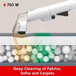 Aspirator cu Spalare pt Tapiterie, Covoare, Canapele HAEGER Magic Clean 750W, Putere Aspirare >15 KPa, Aparat Spot Wash Injectie Extractie, Curata Tapiterii Auto, SC-750.001A