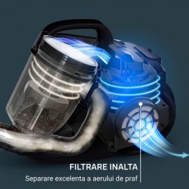 Aspirator fara sac Rowenta Compact Power Cyclonic RO3725EA, 750W, recipient praf 1.5 L