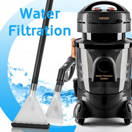 Aspirator Injectie Extractie Multifunctional cu Spalare si Filtrare prin Apa HAEGER Aquaclean Pro, 1200W, Putere 20KPa,  Aspira Podele si Curata Covoare, Tapiterii, Saltele