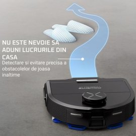 Aspirator robot Rowenta X-Plorer Serie 220 RR9465WH, aspirator si mop, autonomie 120 min, recipient praf 0.35L, nivel de zgomot 70 dB(A), sistem Smart Aqua Power