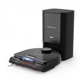 Aspirator robot Rowenta X-Plorer Serie 240+ RR9695WH, navigare 3D Vision, autonomie 120 min, Recipient separat golire praf, mop Smart Aqua Power