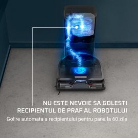 Aspirator robot Rowenta X-Plorer Serie 240+ RR9695WH, navigare 3D Vision, autonomie 120 min, Recipient separat golire praf, mop Smart Aqua Power