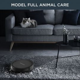 Aspirator robot Rowenta X-Plorer Serie 50 RR7375WH, Mop, Wi-Fi, 0.4 L, 12 kWh/an, Control prin aplicatie, Animal Care, 3 Functii de curatare, Autonomie de 120 min, Negru