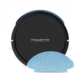 Aspirator robot Rowenta X-Plorer Serie 50 RR7375WH, Mop, Wi-Fi, 0.4 L, 12 kWh/an, Control prin aplicatie, Animal Care, 3 Functii de curatare, Autonomie de 120 min, Negru