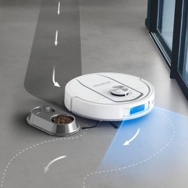 Aspirator robot Rowenta X-Plorer Serie 580 Max RR9547E0, 10 KPa, 120 minute, harti,, functie mop extensibil, evitare obstacole, anti-incalcire, mopuri cu dubla rotatie, laser LiDAR 360