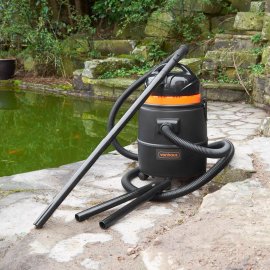Aspirator umed-uscat pentru gradina Vonhaus 3500364, putere 1400W, aspiratie 17Kpa, rezervor 30L, accesorii incluse, furtun de 4 m