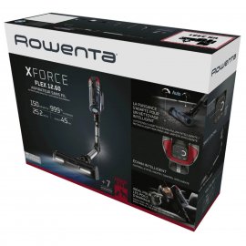 Aspirator vertical Rowenta X-Force Flex 12.60 RH98A7WO, 320W, 25.2V, capacitate praf 0.9L, autonomie 45 minute, perie animal turbo, gri & rosu