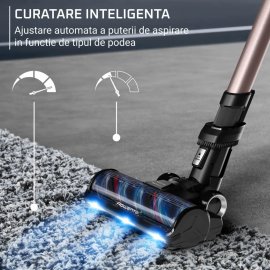 Aspirator vertical Rowenta X-Force Flex 16.60 Aqua RH9CD9E0, Autonomie 120 min, tehnologie flex, display control, accesorii animal care, statie incarcare, recipient praf 0.65L, perie cu LED,