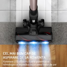 Aspirator vertical Rowenta X-Force Flex 16.60 Aqua RH9CD9E0, Autonomie 120 min, tehnologie flex, display control, accesorii animal care, statie incarcare, recipient praf 0.65L, perie cu LED,