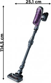 Aspirator vertical ROWENTA X-Force Flex 8.60 Allergy RH9638WO, autonomie 35 min, iluminare LED, functie BOOST, pachet alergy, gri/violet