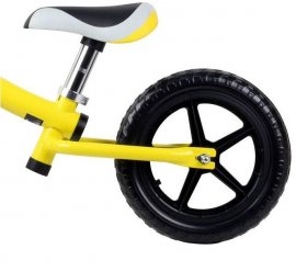 Bicicleta metalica de echilibru pentru copii, Kinderline, MBC-711.1YELLOW, fara pedale, sa reglabila, culoare galben