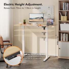 Birou Electric Reglabil pe Inaltime VonHaus 3000849, Dimensiuni 120x60cm, Extrem de Rezistent, Porturi USB, Otel, MDF PB si Plastic, Finisaj Artar