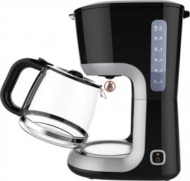 Cafetiera cu filtru Aeg KF3300 , Capacitate 1.5L, 12 cesti, putere 1100W, alimentare cafea macinata, recipient din sticla negru