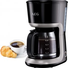Cafetiera cu filtru Aeg KF3300 , Capacitate 1.5L, 12 cesti, putere 1100W, alimentare cafea macinata, recipient din sticla negru