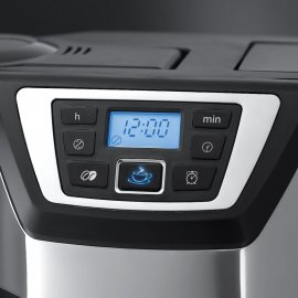 Cafetiera cu rasnita integrata Russell Hobbs 22000, 1025 W, 1.25 l, 12 cesti, Negru/Argintiu