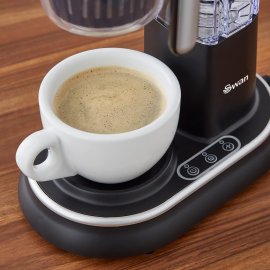Cafetiera cu rasnita integrata Swan SK65010N, Include cana de calatorie din Inox, Rasnita, Ecran tactil, Oprire automata