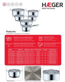 Cratita din Inox cu Maner si Capac Sticla HAEGER Easy Fit, 1. 5 Litri, Diametru 16cm, Inaltime 7.5cm, Otel Inoxidabil de Inalta Calitate, Compatibila Gaz, Electric si Inductie, PA-16H.022A