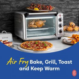 Cuptor cu aer cald Russell Hobbs 26680-56, cuptor 5-in-1: Airfryer, mini cuptor, grill, prajitor, functie de incalzire, 20 L, diametru pizza 30 cm