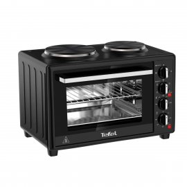 Cuptor electric Tefal Optimo OF463830, Capacitate 32 L, 2 plite, 5 moduri de gatire, termostat ajustabil, tava copt, 1600W negru