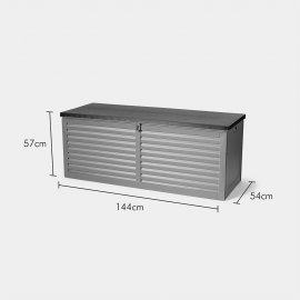 Cutie depozitare pentru exterior, cu capac si incuietoare VonHaus 2500370, din plastic, 390L, culoare gri
