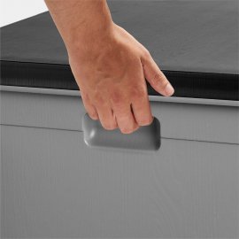 Cutie depozitare pentru exterior, cu capac si incuietoare VonHaus 2500370, din plastic, 390L, culoare gri