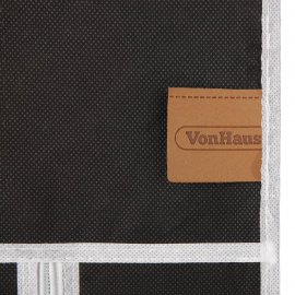 Dulap de haine portabil, cu husa de panza VonHaus 3008095, cu fermoar si 5 rafturi de depozitare, capacitate maxima 15 kg