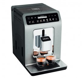 Espressor automat Krups Evidence Eco-Design EA894T10, 1450W, 15 bari, 8 retete de bauturi, rasnita metalica, 3 trepte de temperatura, functie One-Touch-Cappuccino, negru