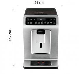 Espressor automat Krups Evidence Eco-Design EA894T10, 1450W, 15 bari, 8 retete de bauturi, rasnita metalica, 3 trepte de temperatura, functie One-Touch-Cappuccino, negru