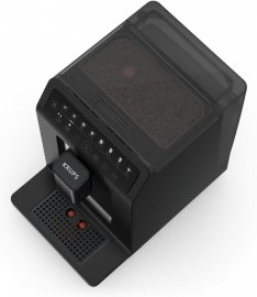 Espressor automat Krups Evidence Eco-Design EA897B10, cu ecran tactil, 15 Bar, 1450W, capacitate apa 3L, capacitate cafea boabe 250g, rasnita integrata, functie capuccino 