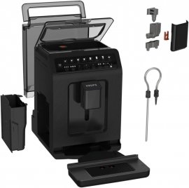 Espressor automat Krups Evidence Eco-Design EA897B10, cu ecran tactil, 15 Bar, 1450W, capacitate apa 3L, capacitate cafea boabe 250g, rasnita integrata, functie capuccino 