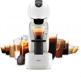 Espressor cu capsule DeLonghi NESCAFE Dolce Gusto Infinissima Touch EDG268.W, 15 bari, capacitate rezervor 1.2L, ecran LED, Alb cu crem